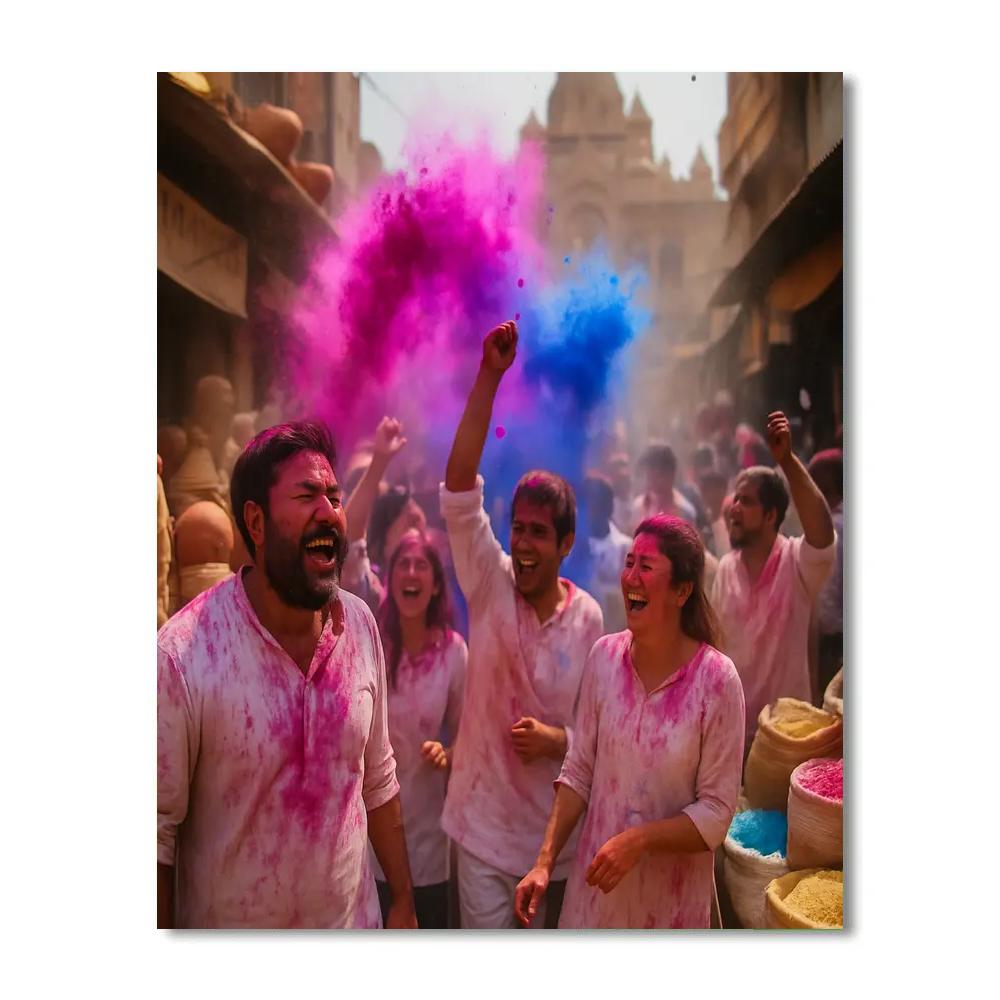 Mathura Holi Midday Festival paint by number