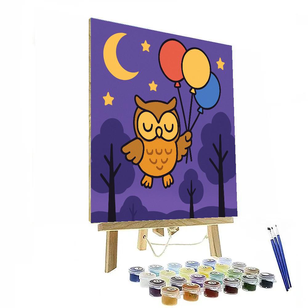 Midnight Balloon Forest Owl Paint by numbers kits