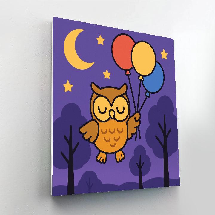 Midnight Balloon Forest Owl Paint by numbers kits
