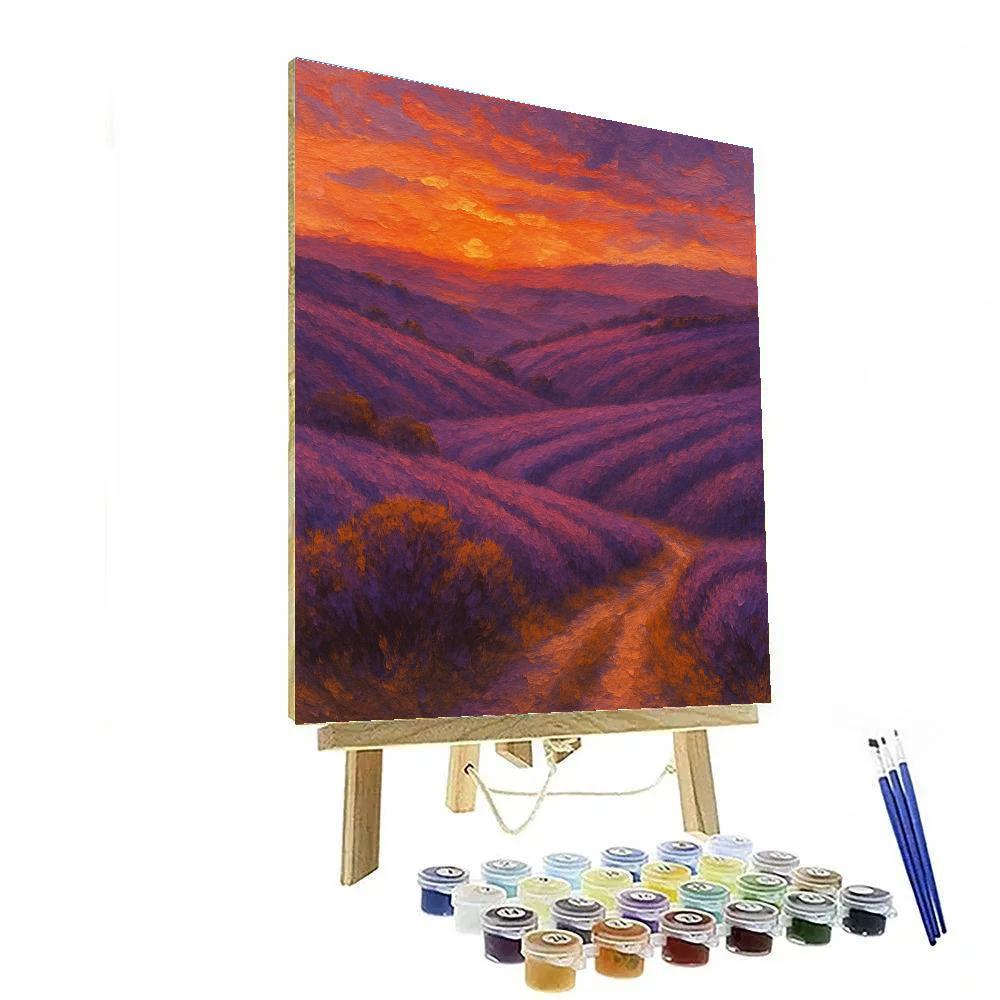 Sunset Over Lavender Ridges paint by color
