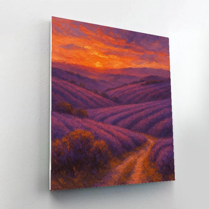 Sunset Over Lavender Ridges paint by color