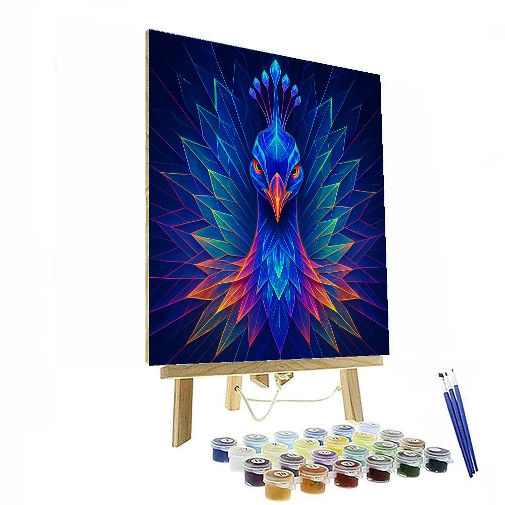Regal Peacock Burst Painting by numbers kit