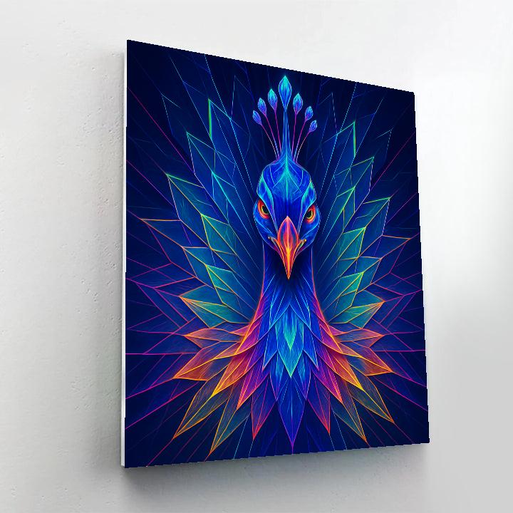 Regal Peacock Burst Painting by numbers kit