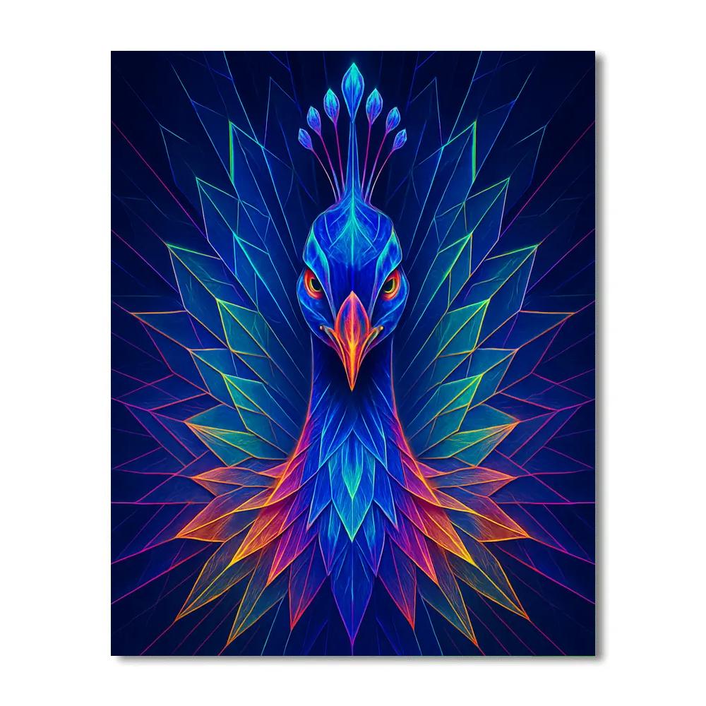 Regal Peacock Burst Painting by numbers kit