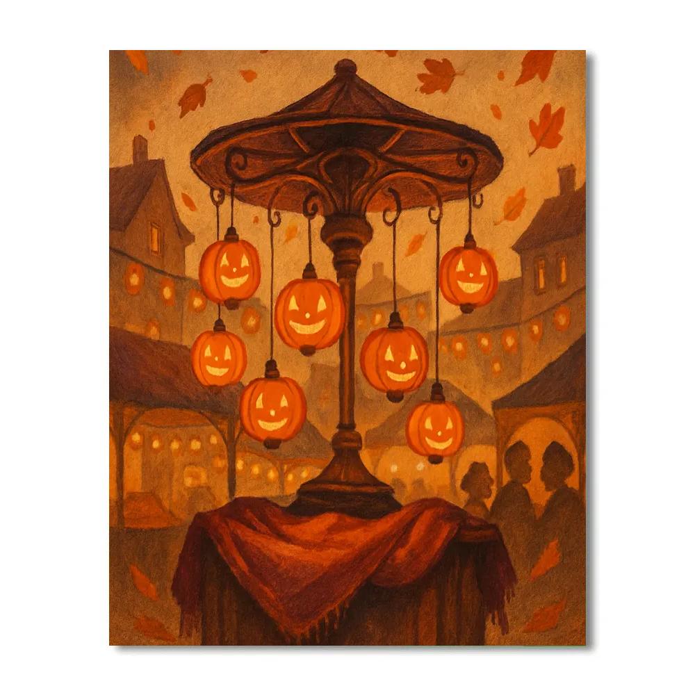 Harvest Lantern Carousel Numbered painting kits