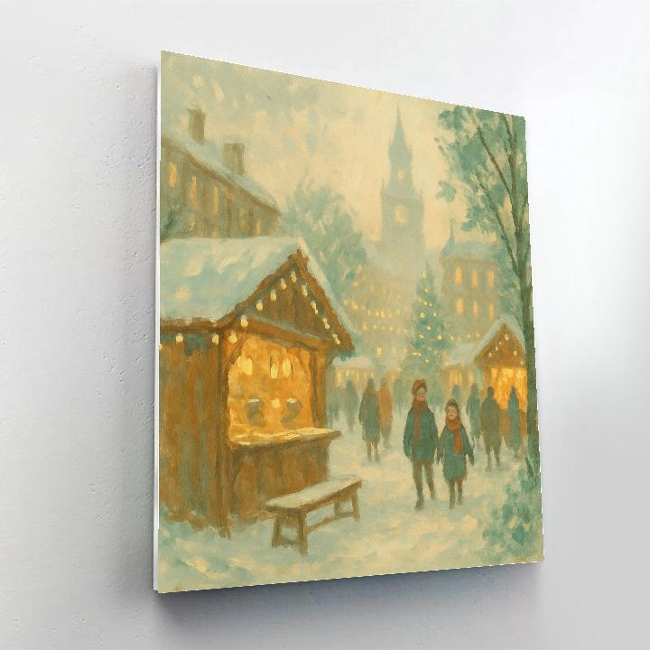Snowmarket Morning Scene DIY paint by numbers