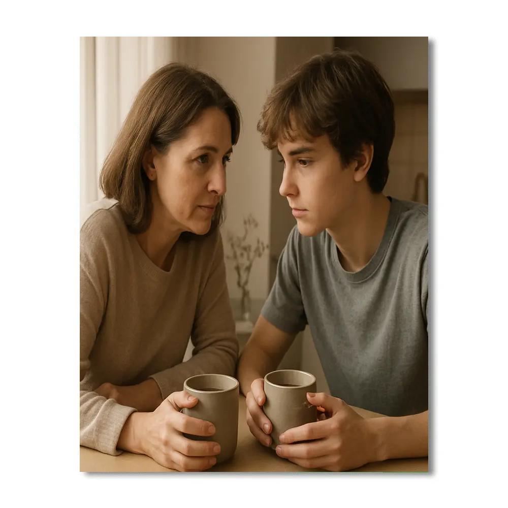 Morning Coffee And Quiet Conversation Painting by numbers kit