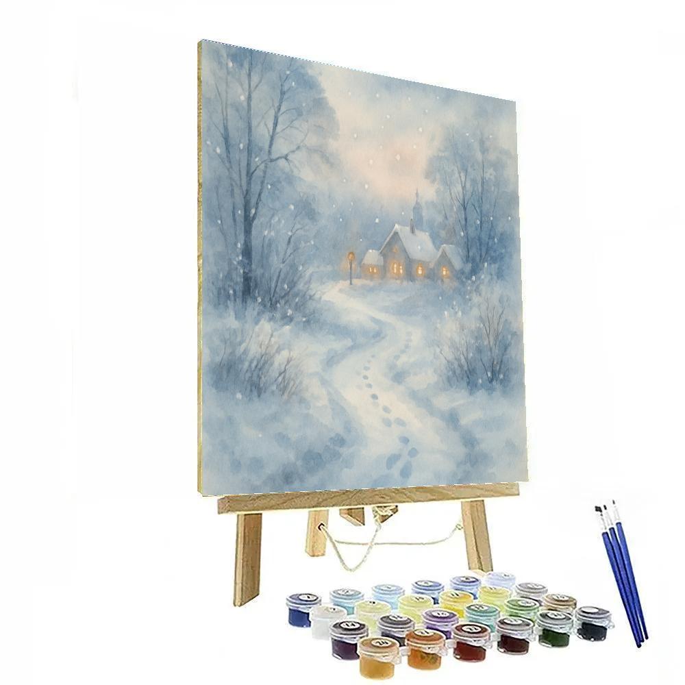 Snow Path To The Village Numbered painting kits