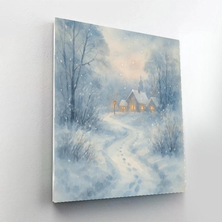 Snow Path To The Village Numbered painting kits