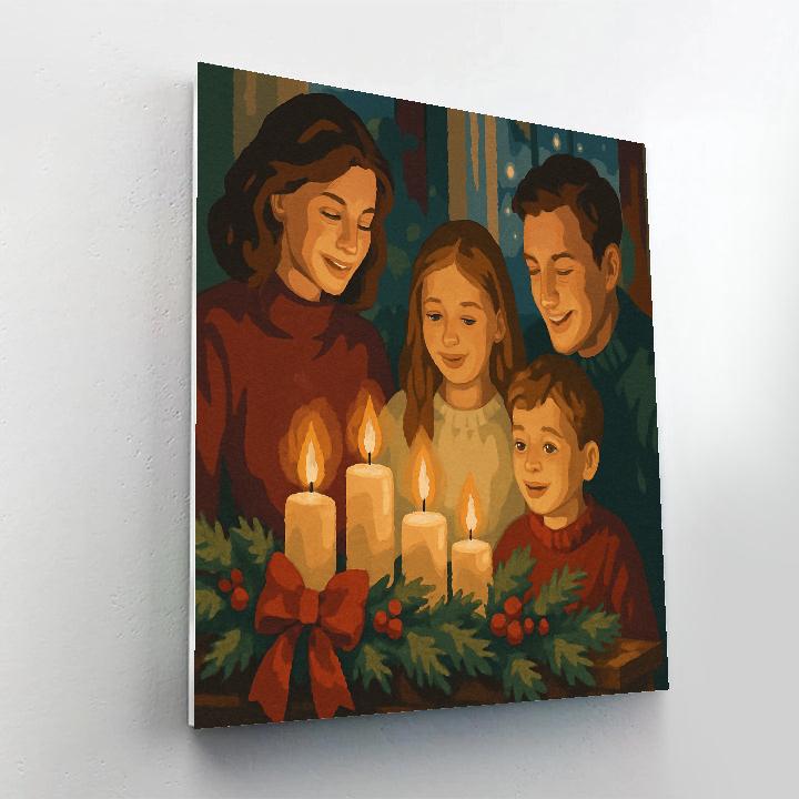 Candles And Carol Light Painting by numbers kit