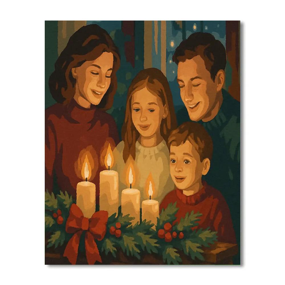 Candles And Carol Light Painting by numbers kit