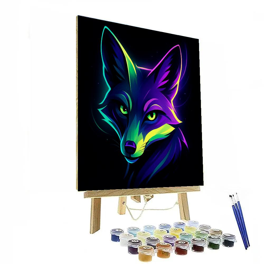 Electric Fox Gaze Paint by numbers art