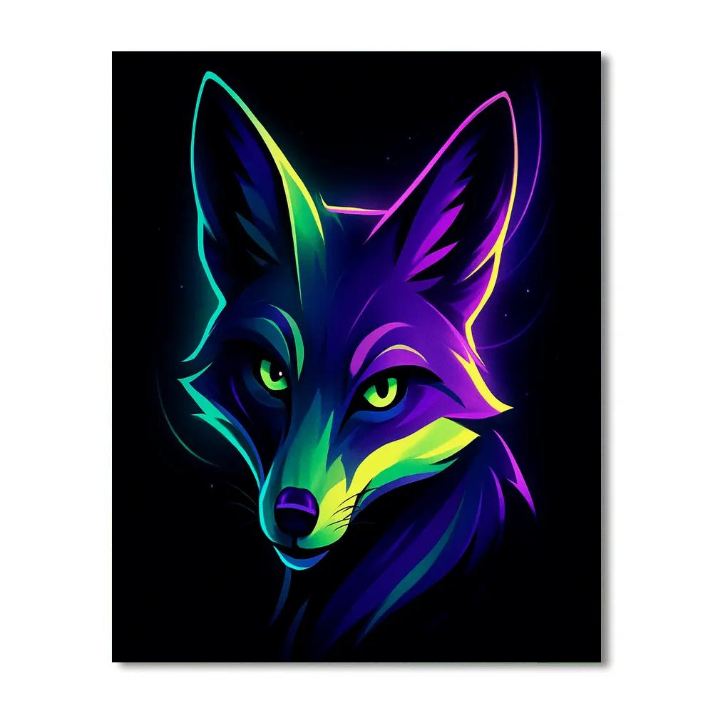 Electric Fox Gaze Paint by numbers art