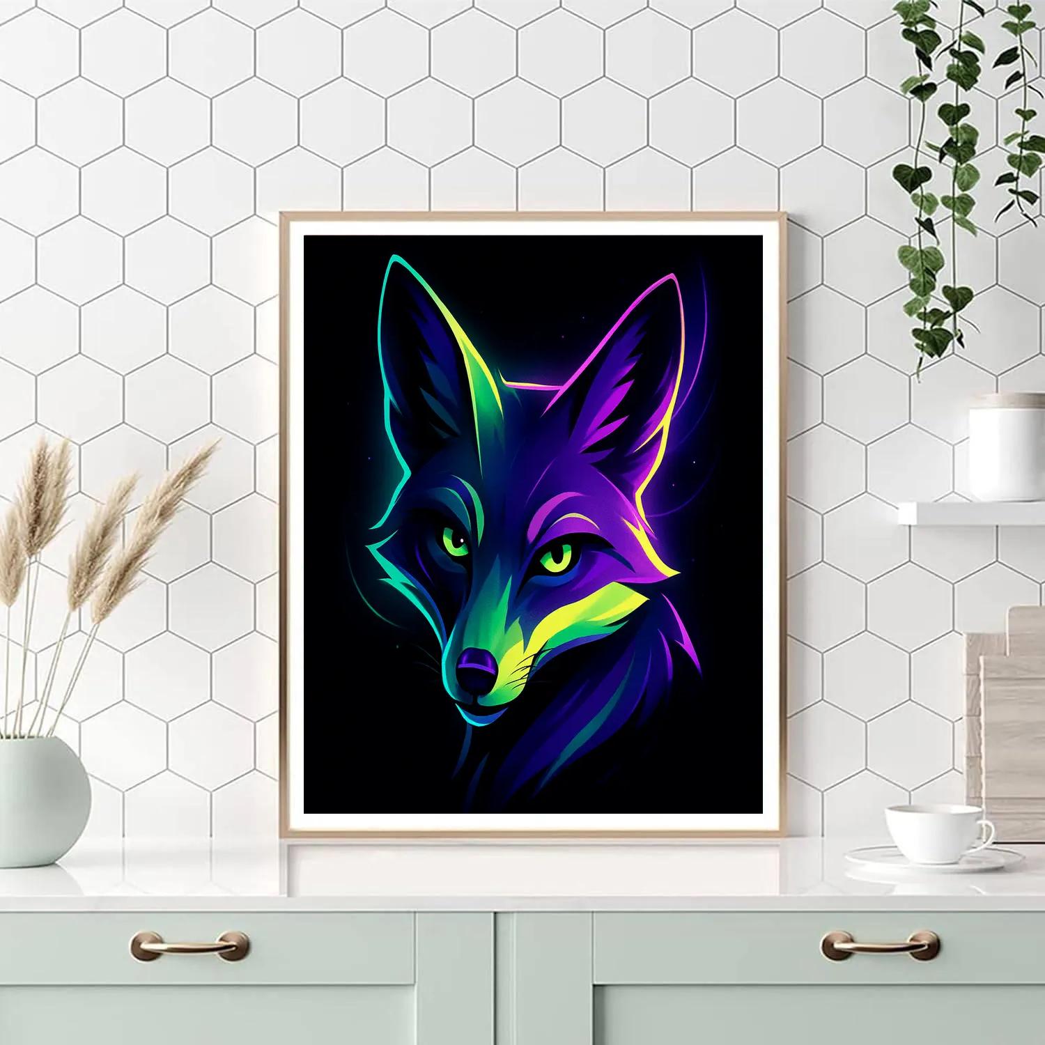 Electric Fox Gaze Paint by numbers art