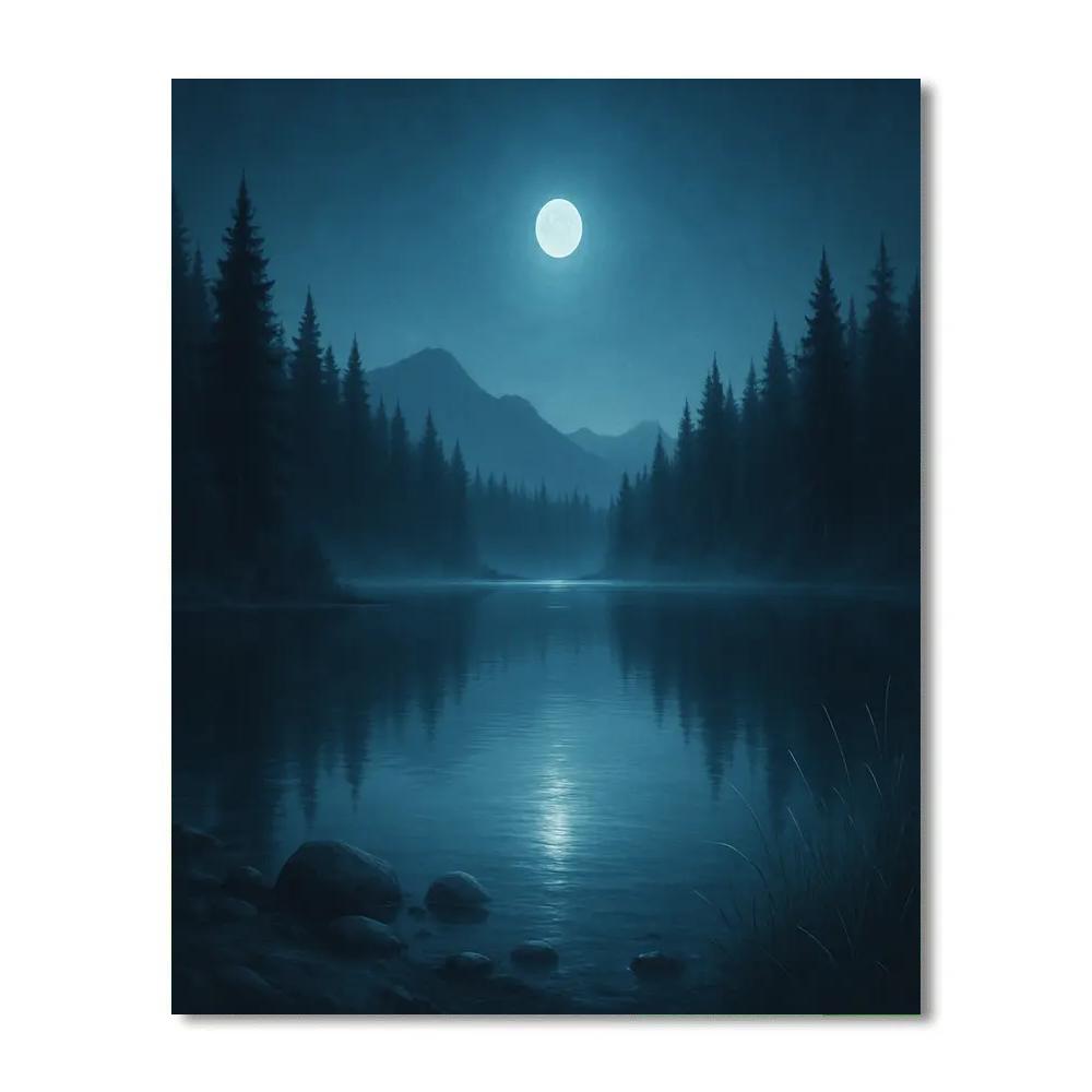 Moonlit Pine Lake Paint by numbers kits