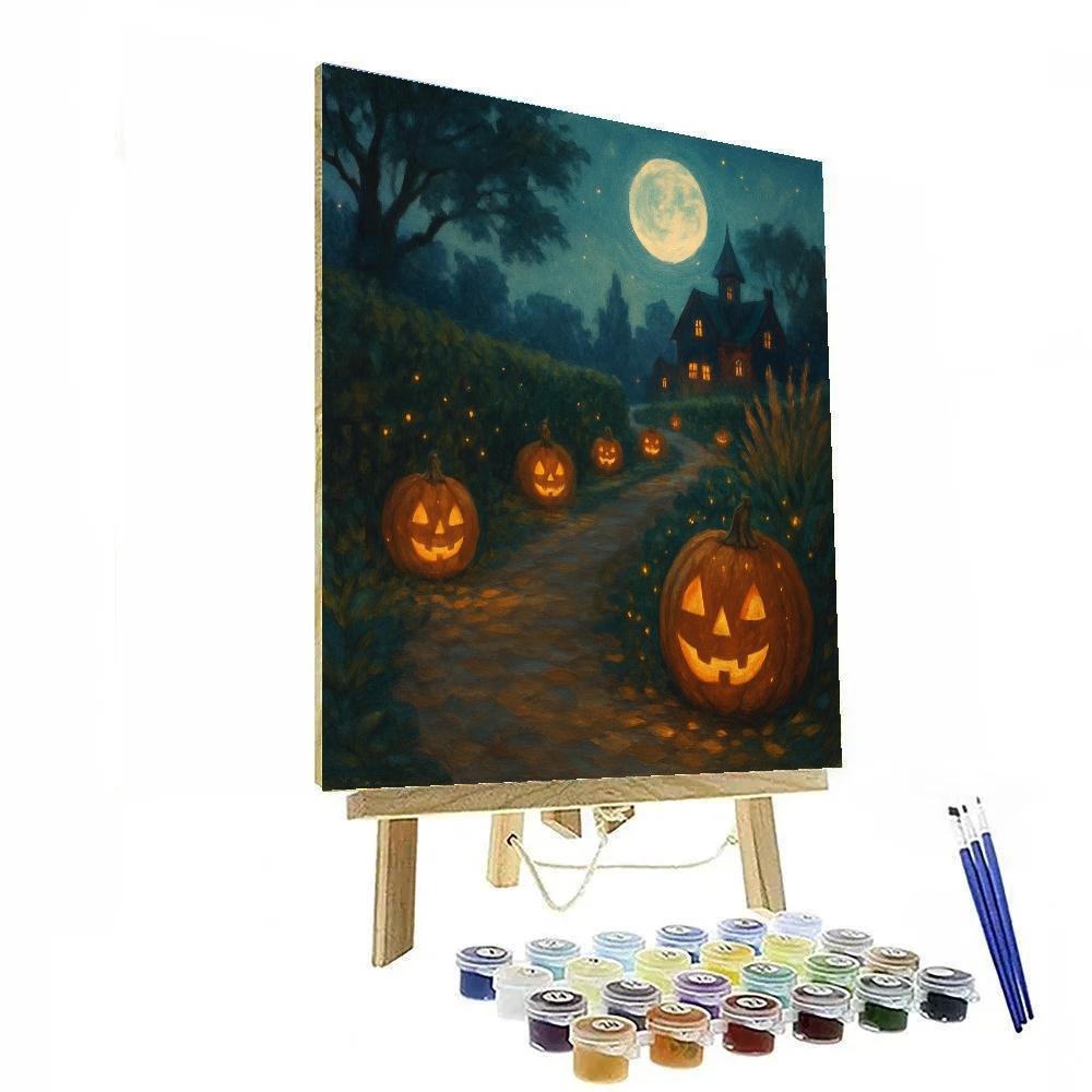 Moon Garden Jack O Lantern Path Paint by numbers kits