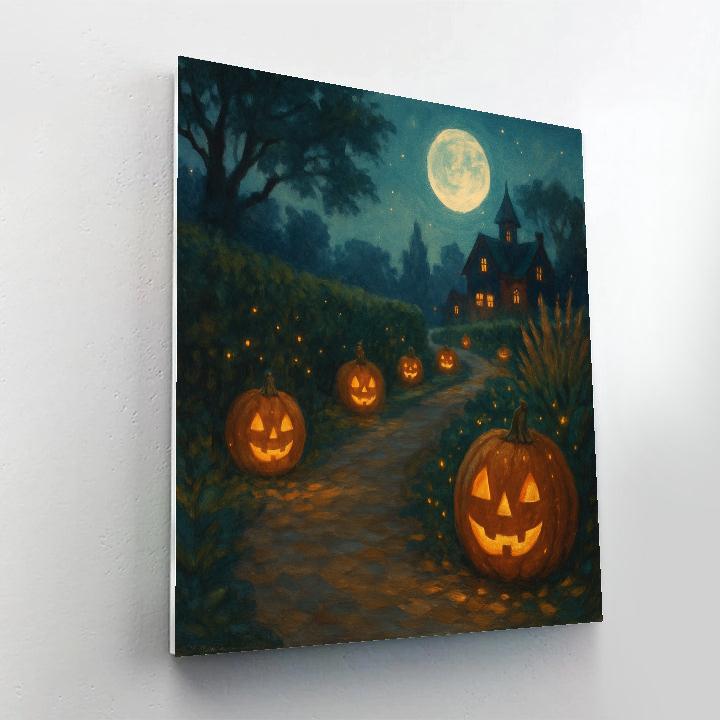 Moon Garden Jack O Lantern Path Paint by numbers kits
