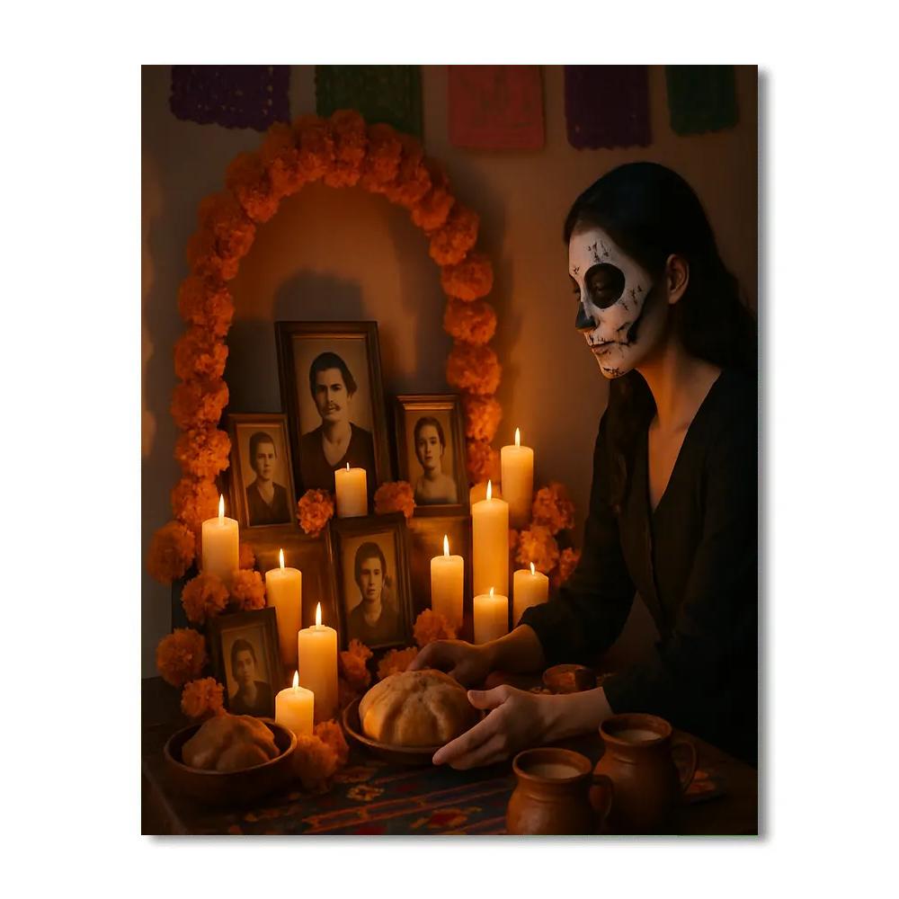 Día De Muertos Ofrenda Gathering paint by numbers