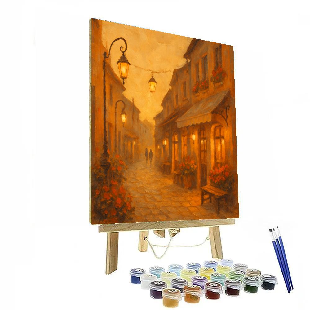 Sunset Boulevard With Cozy Lanterns Painting by numbers kit