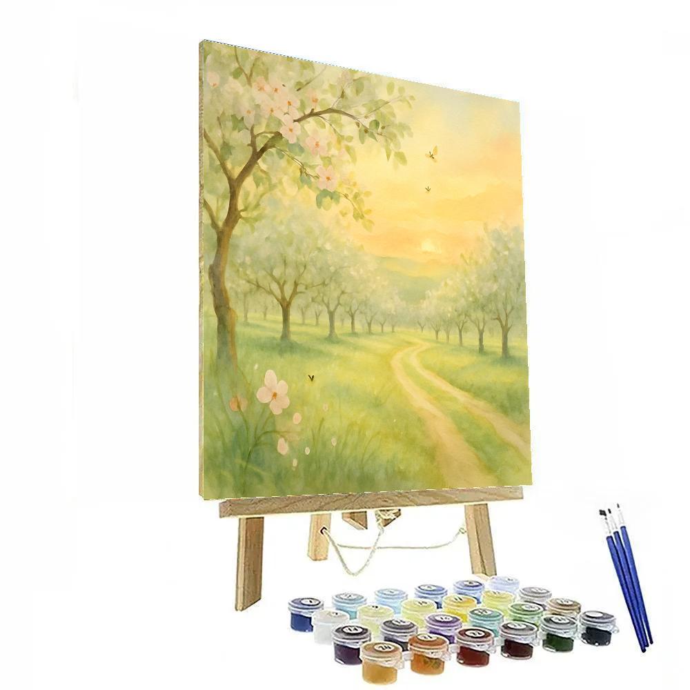 Spring Orchard Dawn DIY paint by numbers