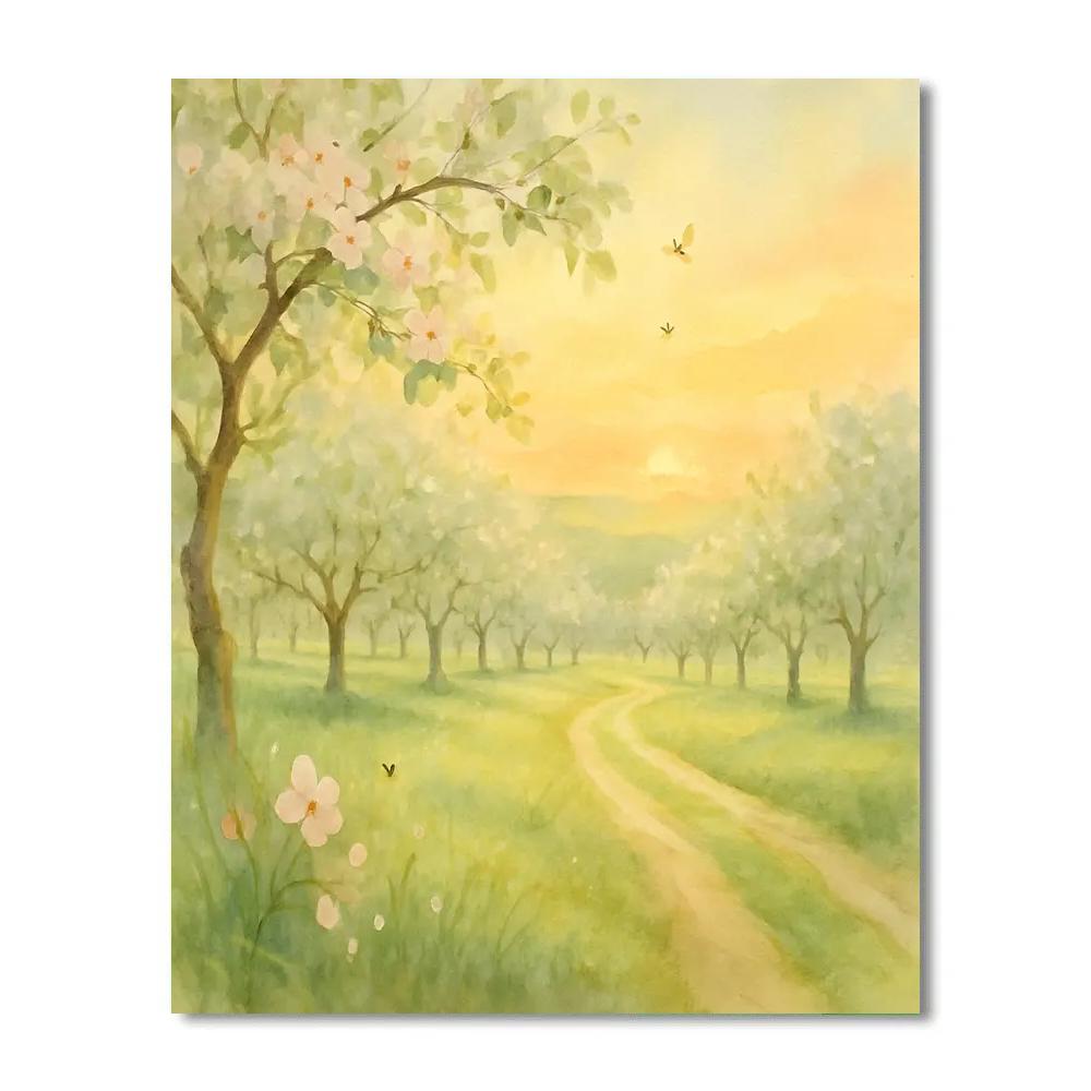 Spring Orchard Dawn DIY paint by numbers