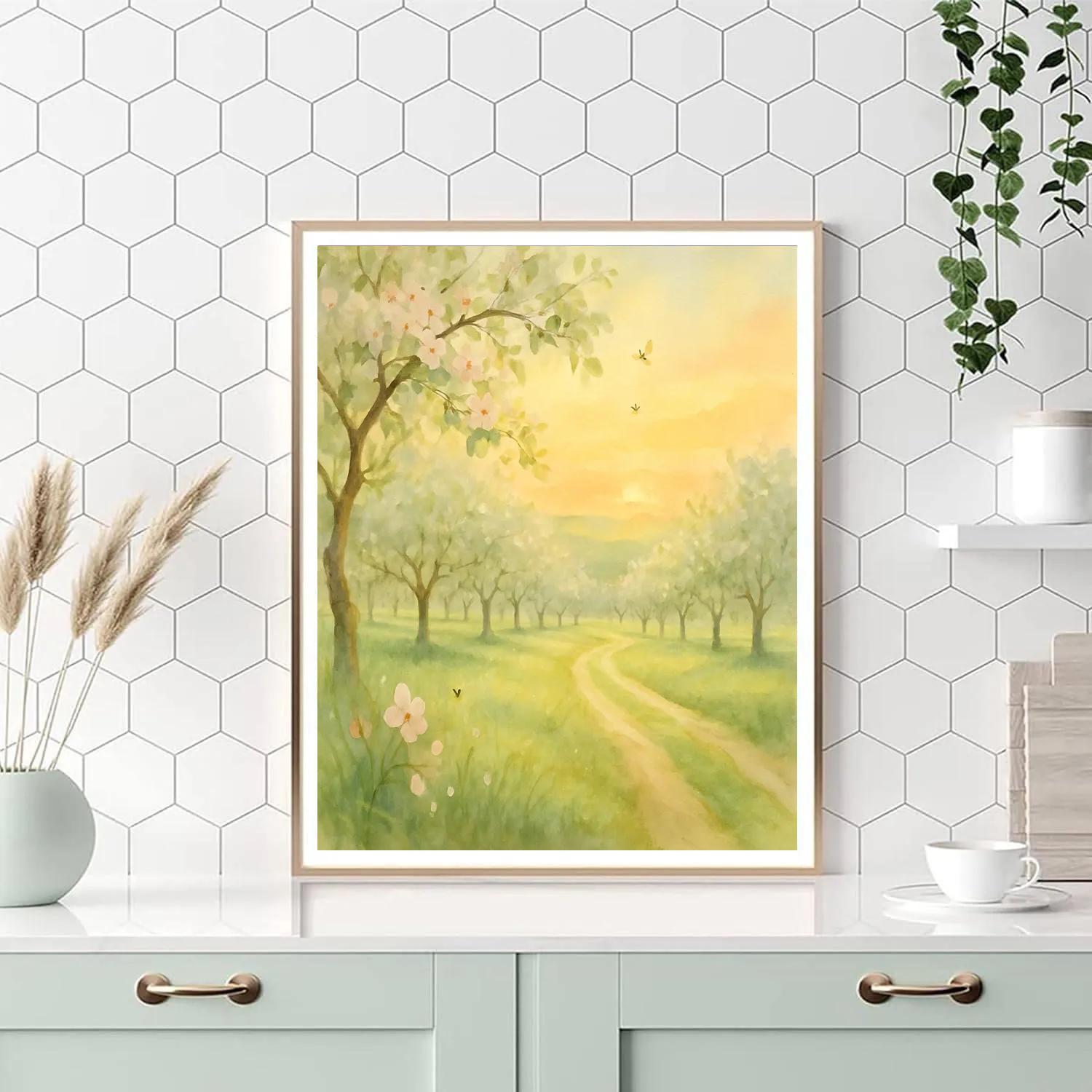 Spring Orchard Dawn DIY paint by numbers