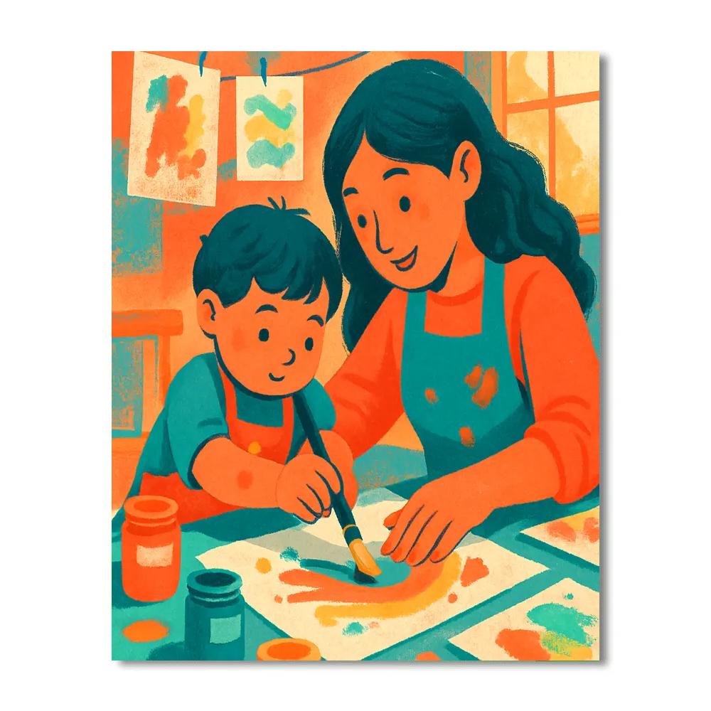 Guiding Hands At The Art Table paint by numbers