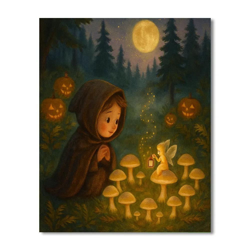 Mushroom Circle Midnight Tale paint by numbers