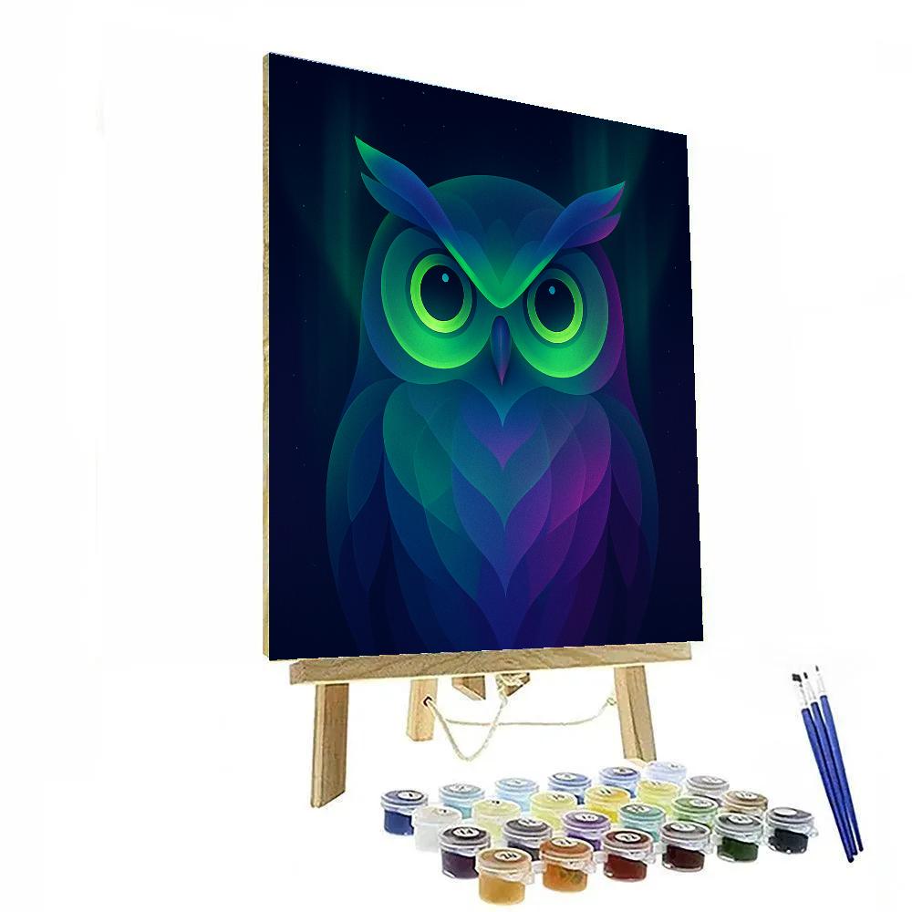 Aurora Owl Portrait paint by numbers