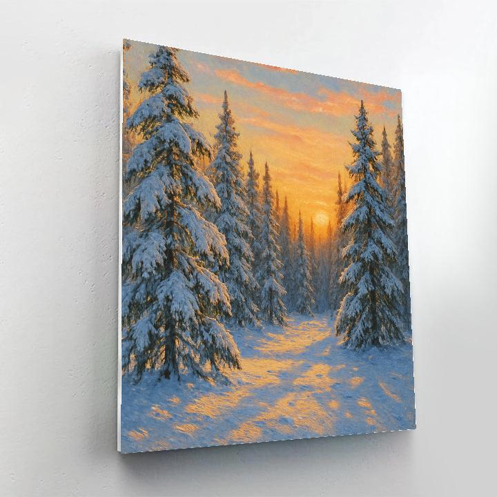 Pine Forest Sunset Panorama paint by number
