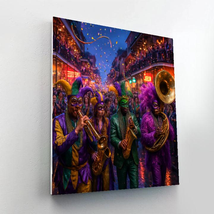 Mardi Gras French Quarter Parade Paint by numbers art