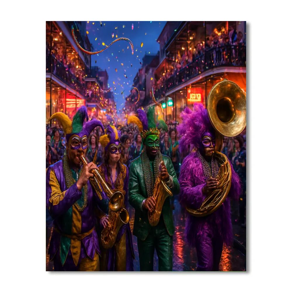 Mardi Gras French Quarter Parade Paint by numbers art