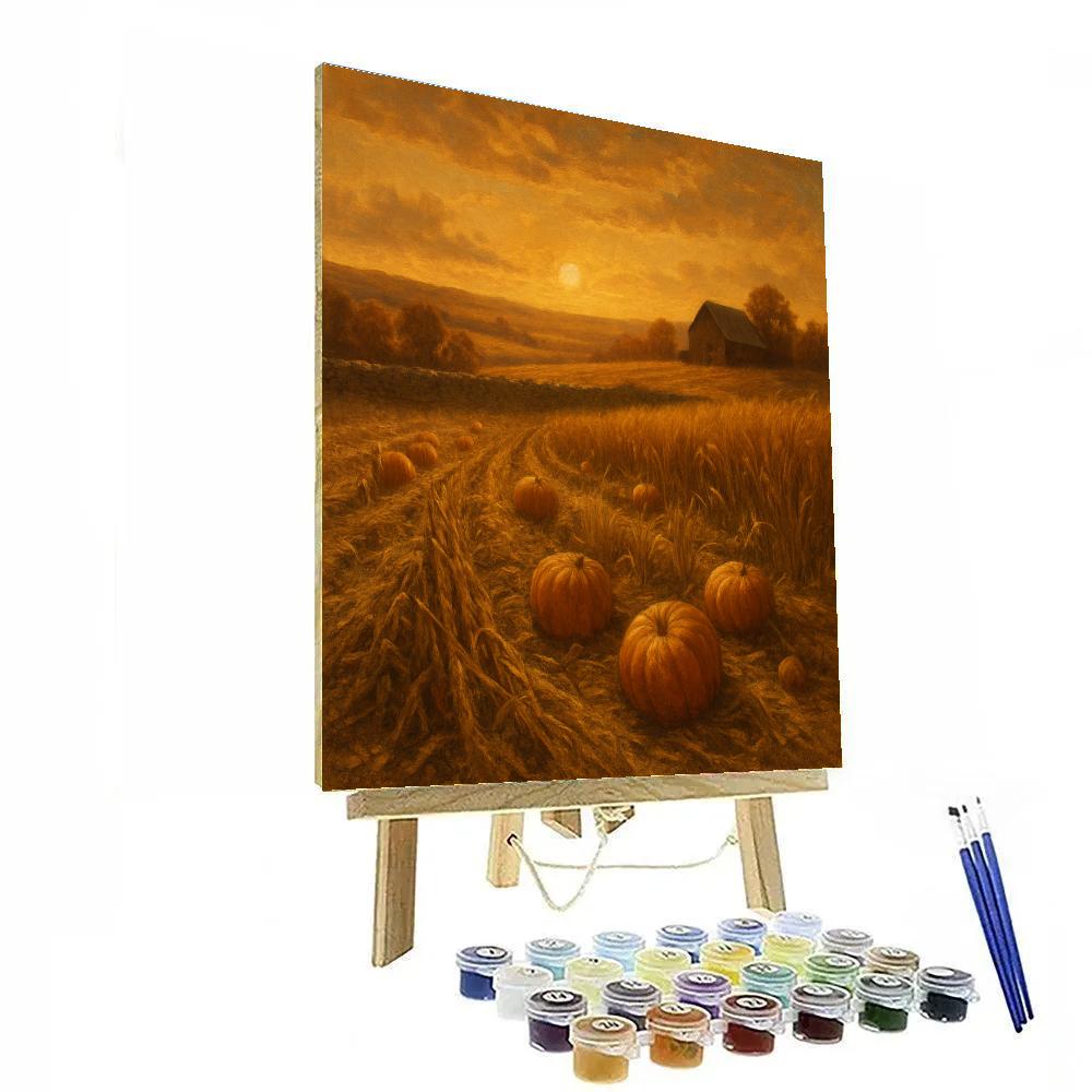 Harvest Field Under Copper Sky Painting by numbers kit