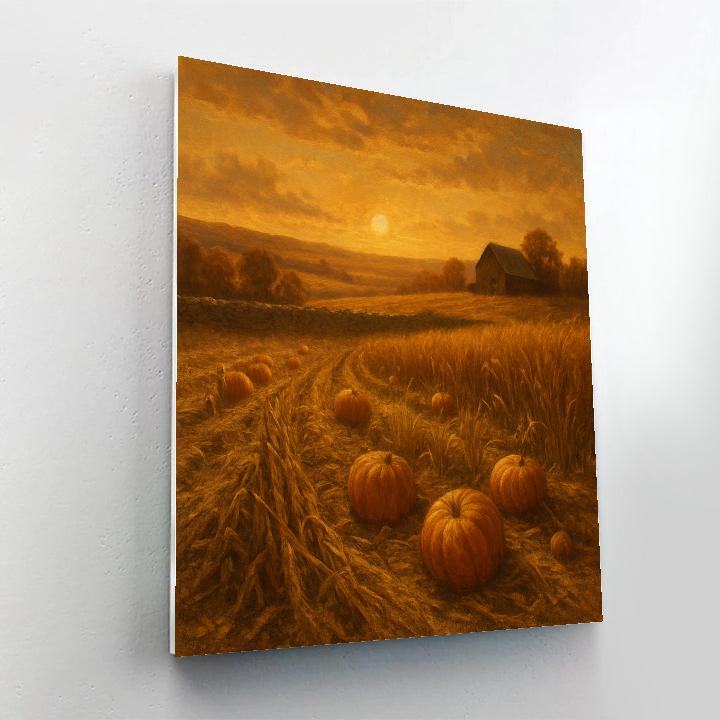 Harvest Field Under Copper Sky Painting by numbers kit