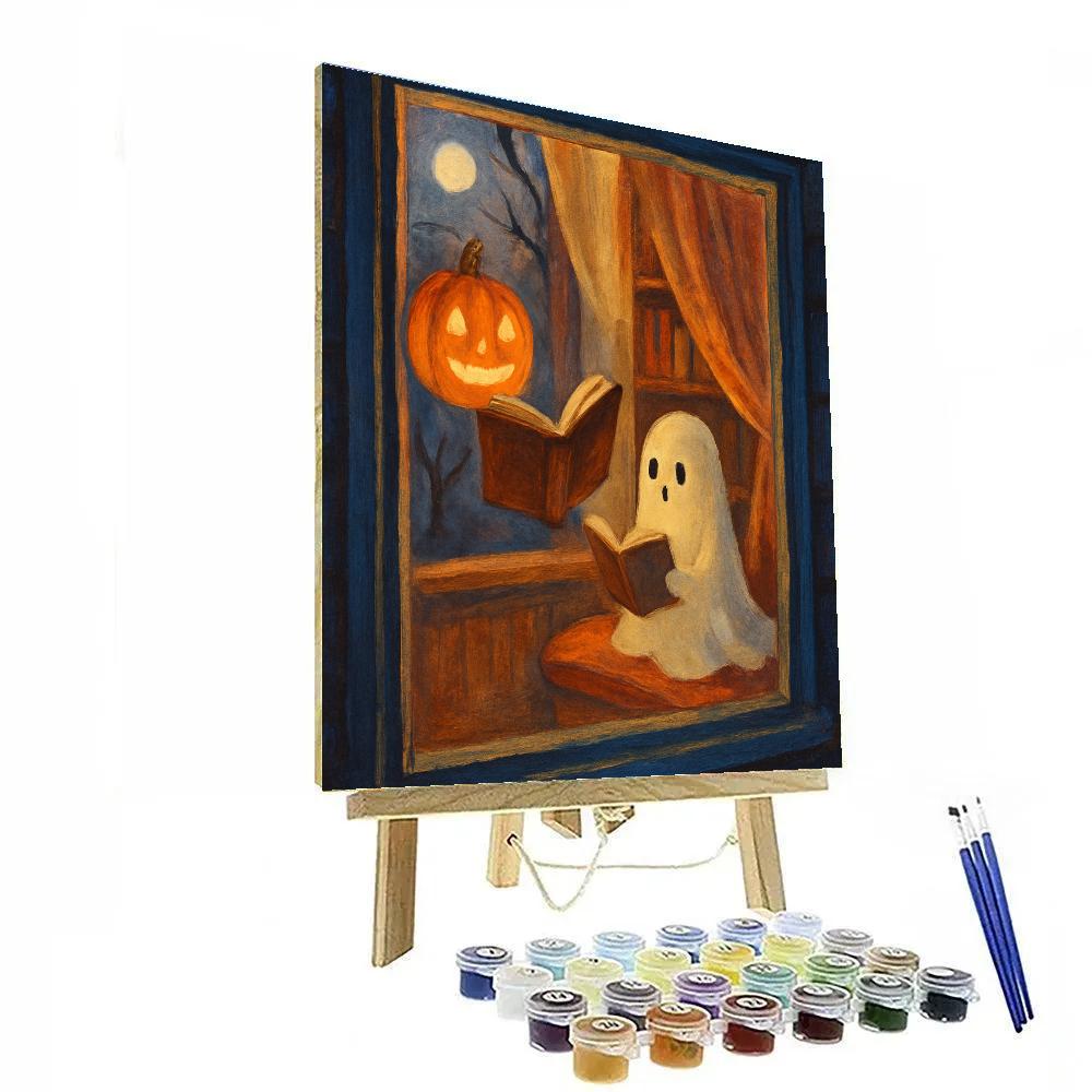 Cozy Lantern Library Night Painting by numbers kit