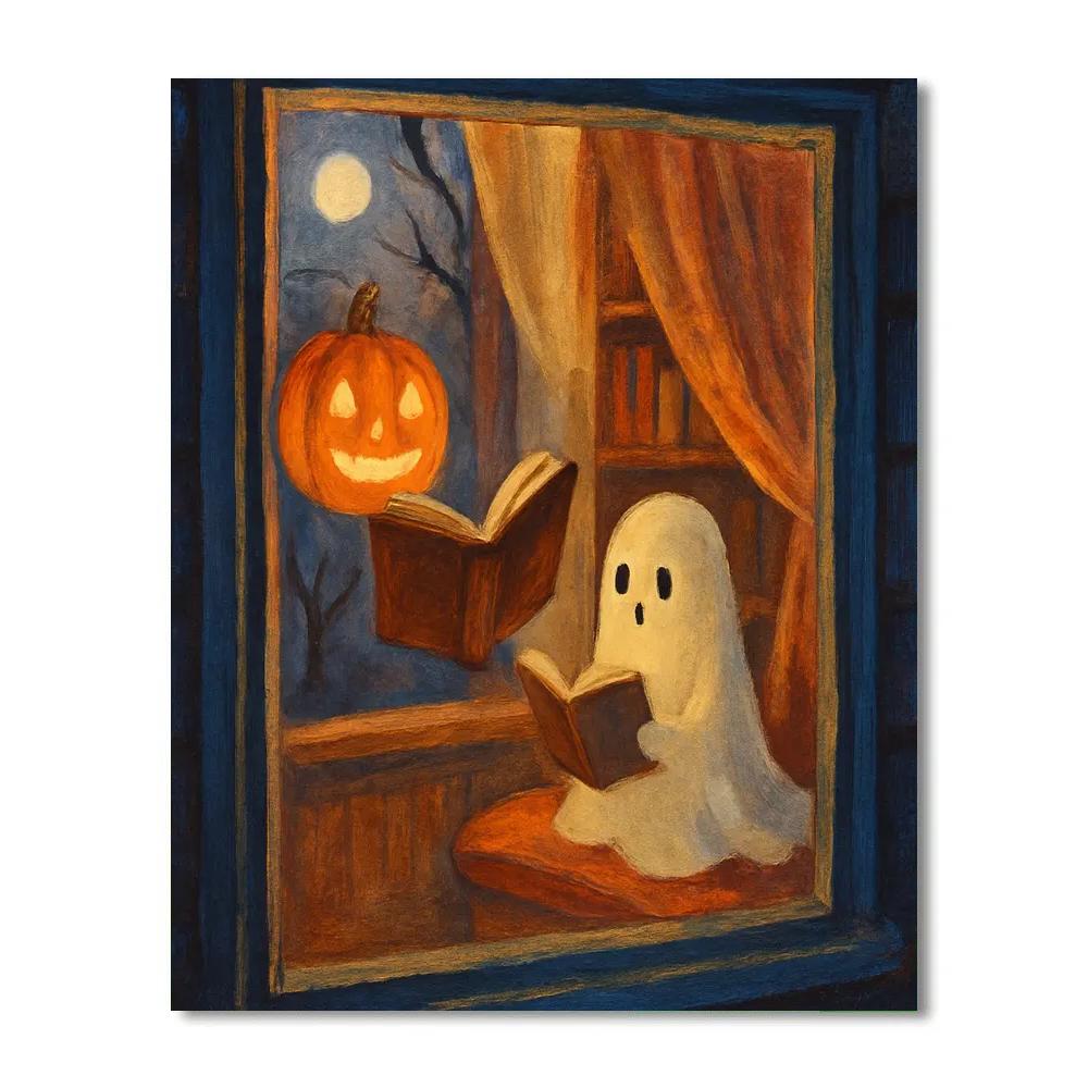 Cozy Lantern Library Night Painting by numbers kit