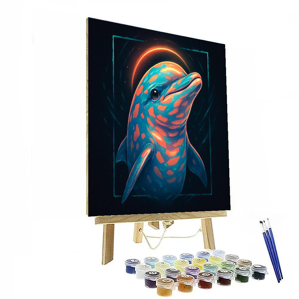 Vibrant Dolphin Halo painting number kit