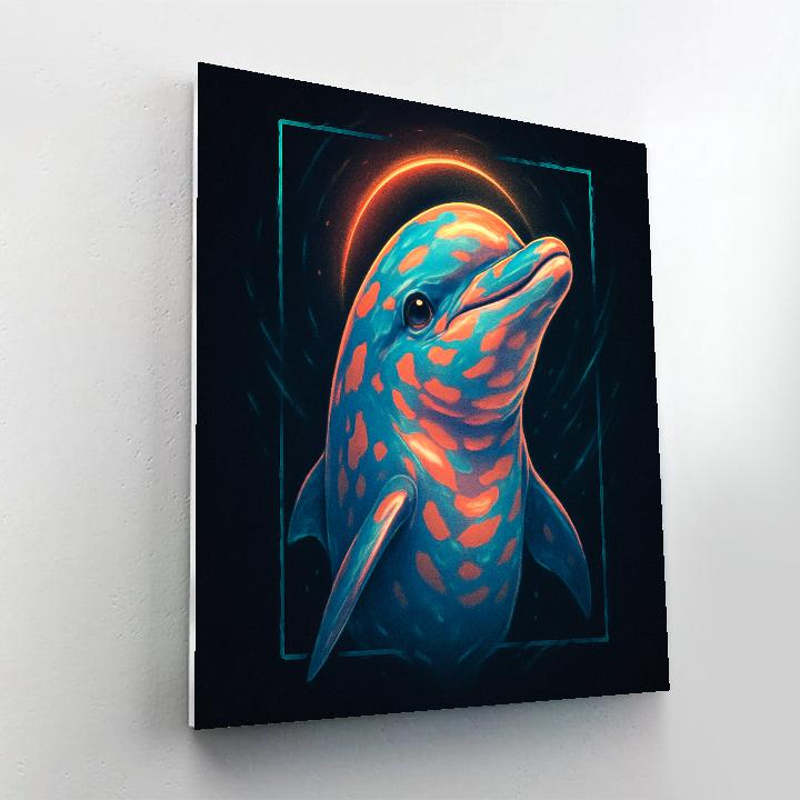 Vibrant Dolphin Halo painting number kit