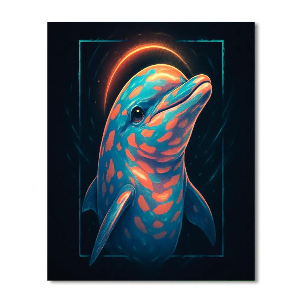 Vibrant Dolphin Halo painting number kit