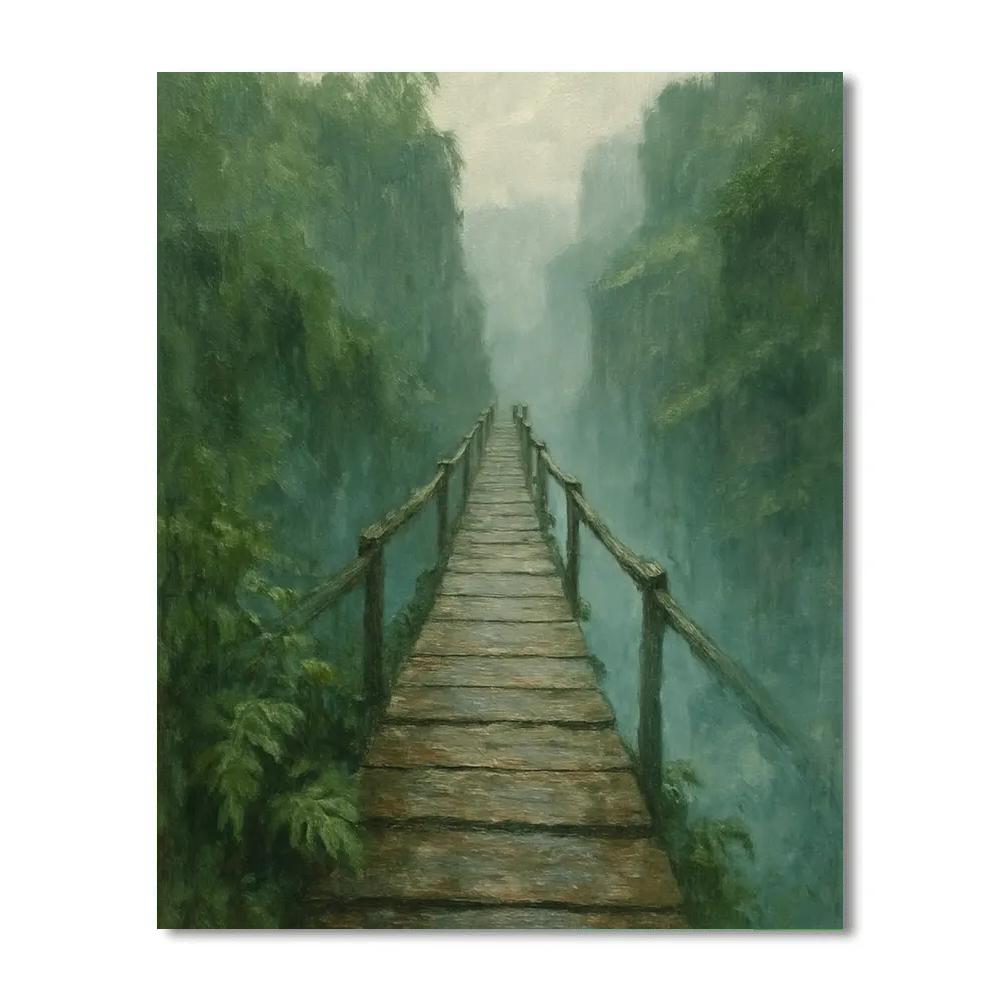 Mistwalk Over Blue Ravine Paint by numbers art