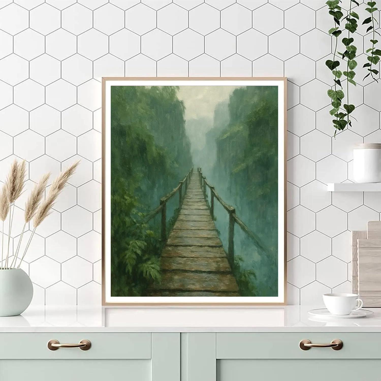 Mistwalk Over Blue Ravine Paint by numbers art