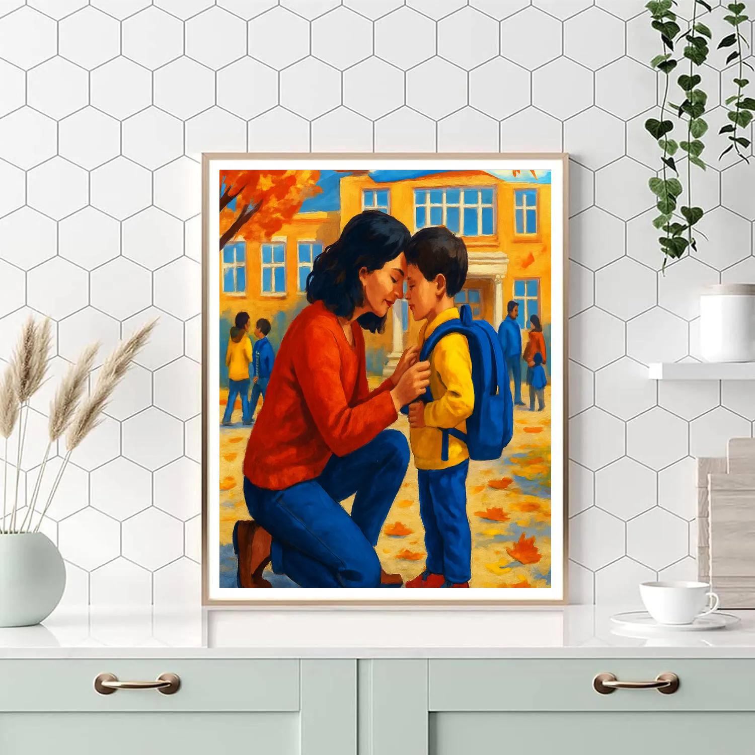 First Day Of School Embrace Painting by numbers kit