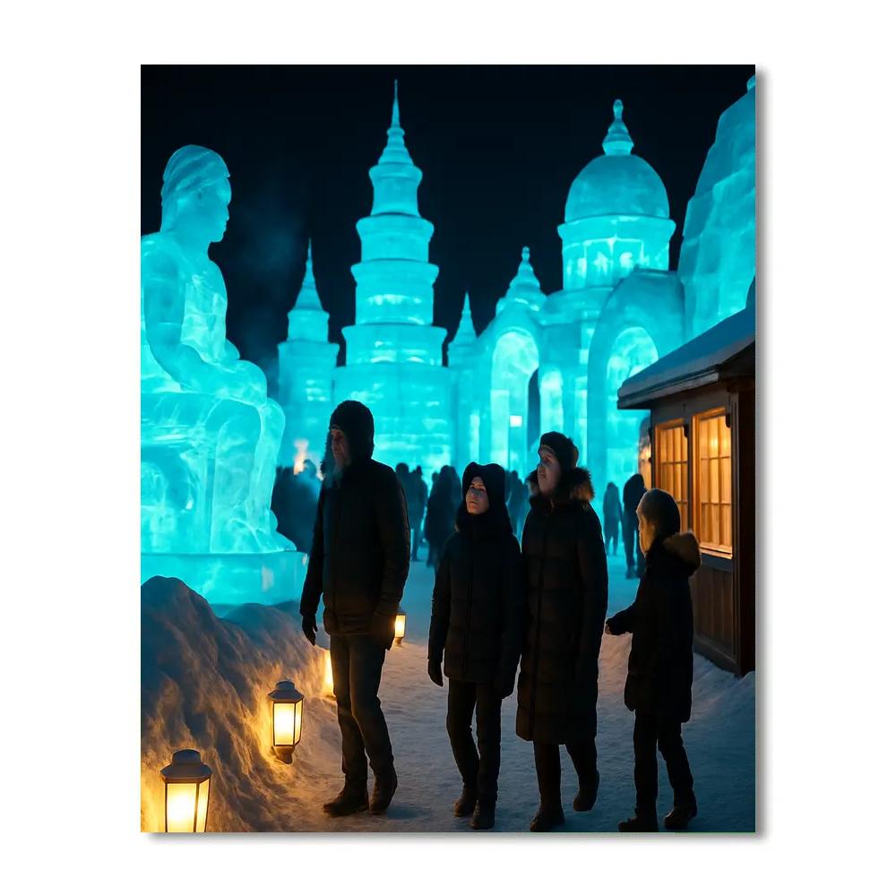 Harbin Ice Lantern Night Market Paint by numbers kits