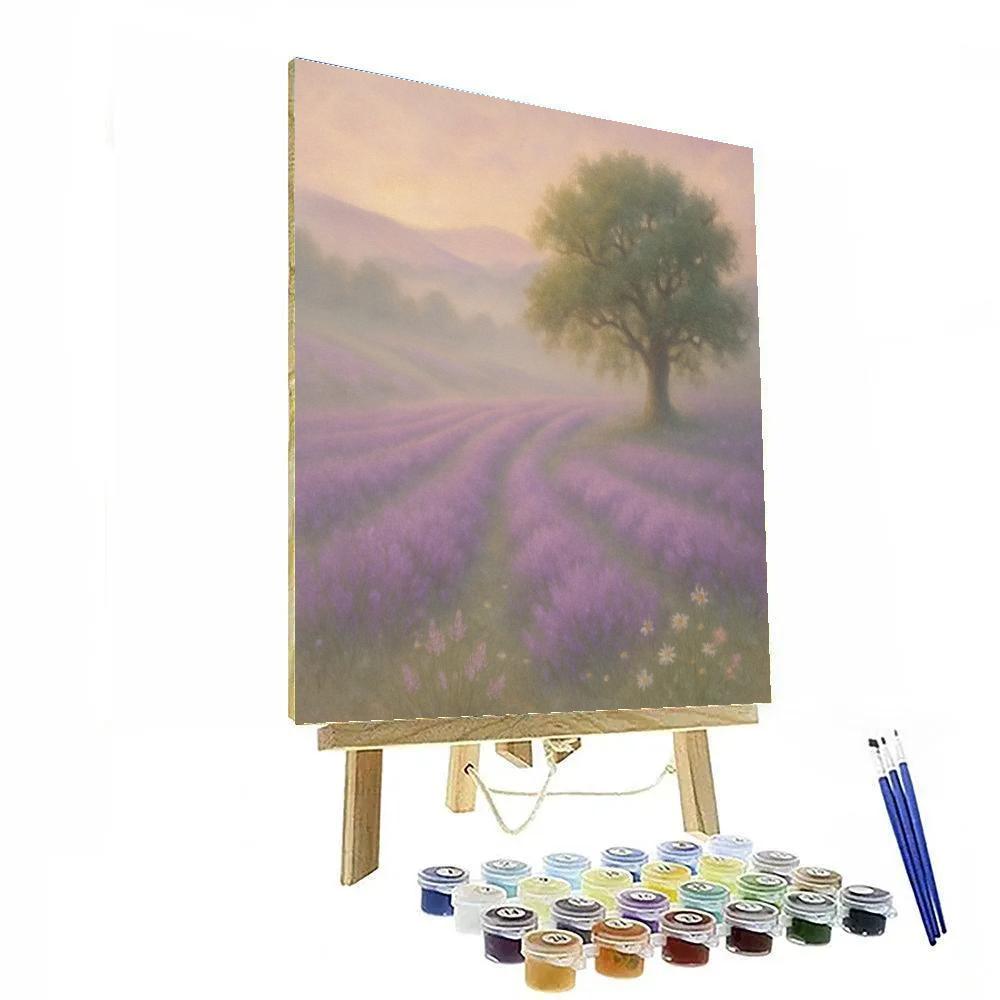 Mist Over The Lavender Hills Painting by numbers kit
