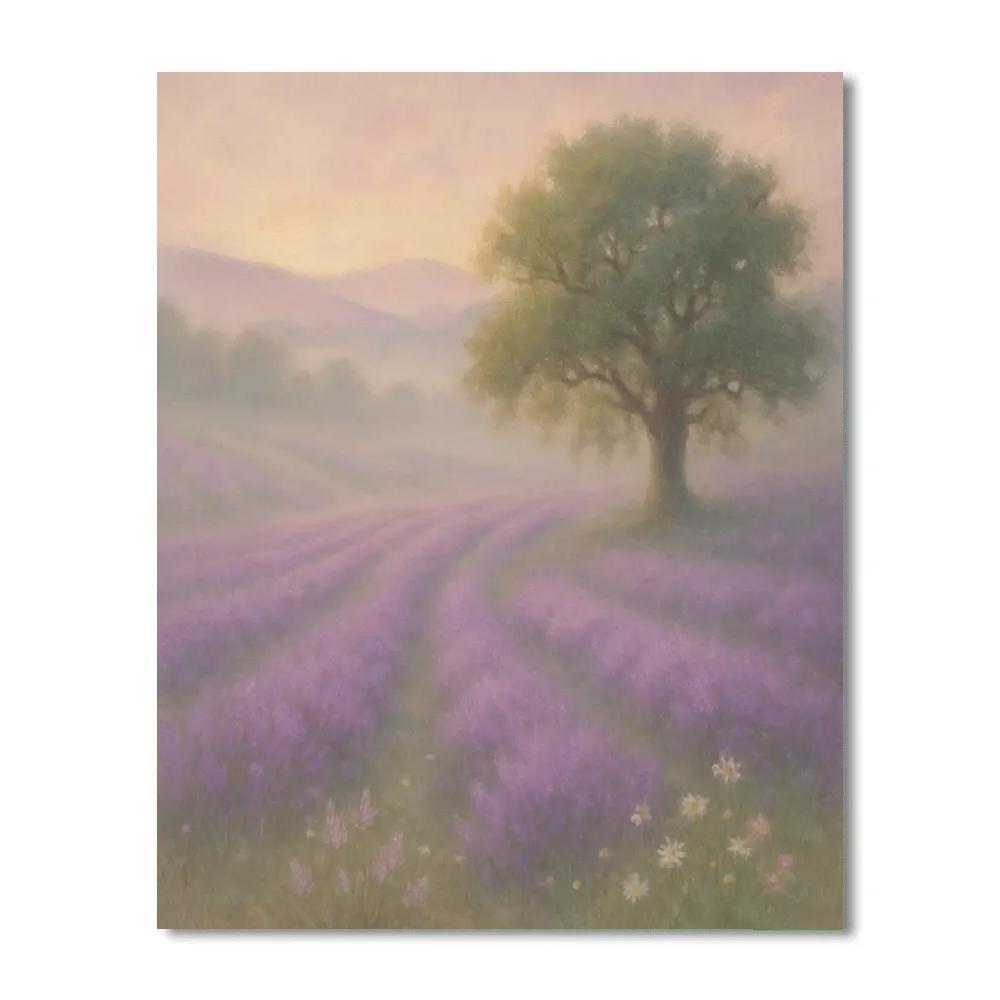 Mist Over The Lavender Hills Painting by numbers kit