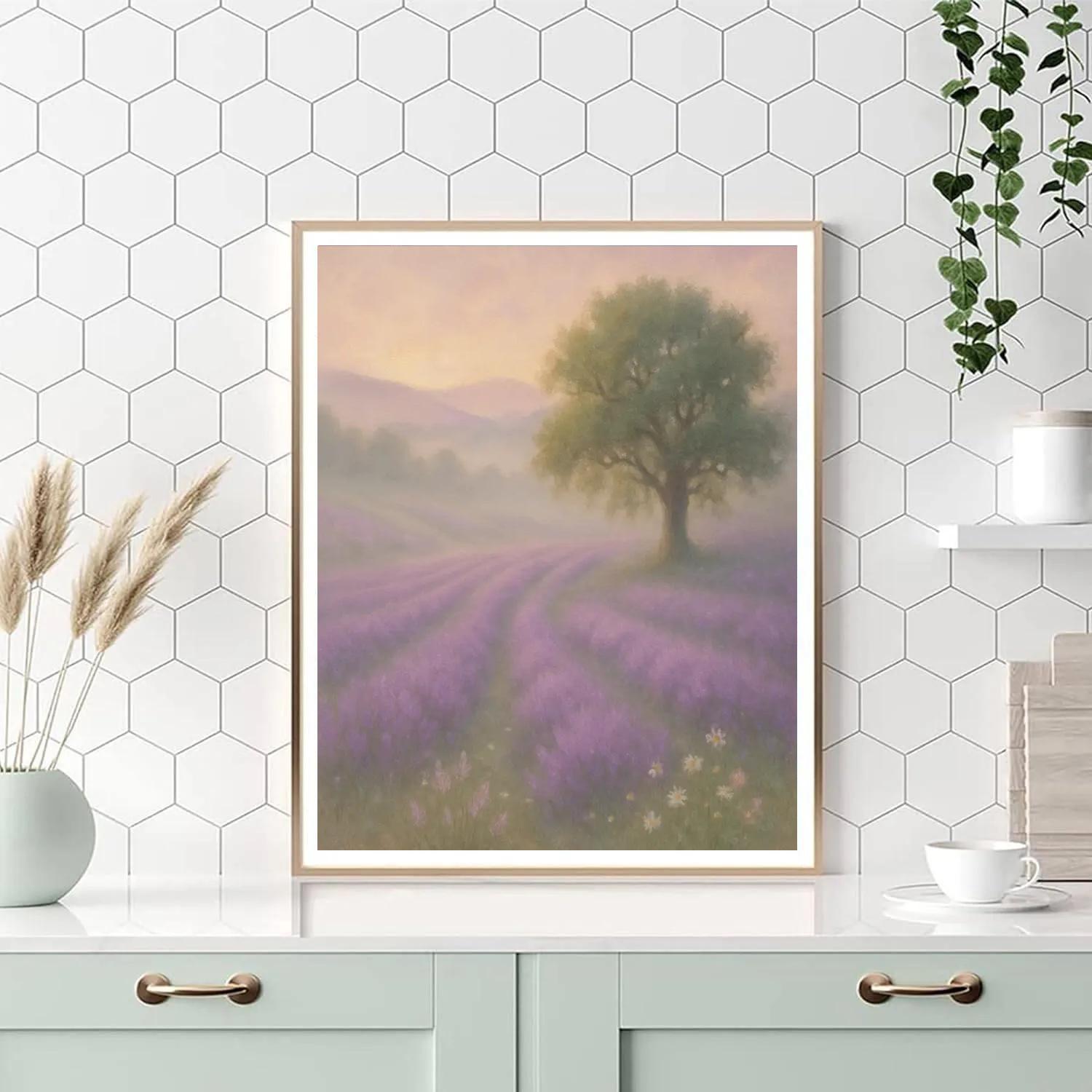 Mist Over The Lavender Hills Painting by numbers kit