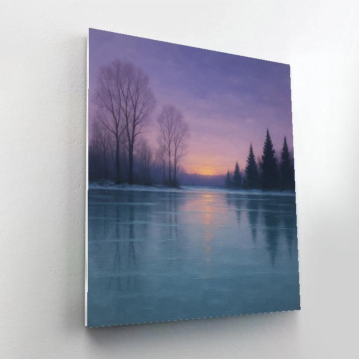 Frozen Mirror Lake At Dusk Painting by numbers kit