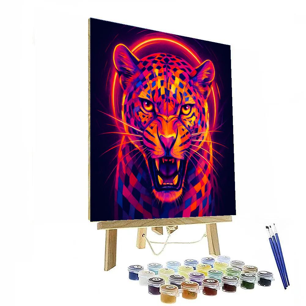 Prismatic Leopard Charge Number painting