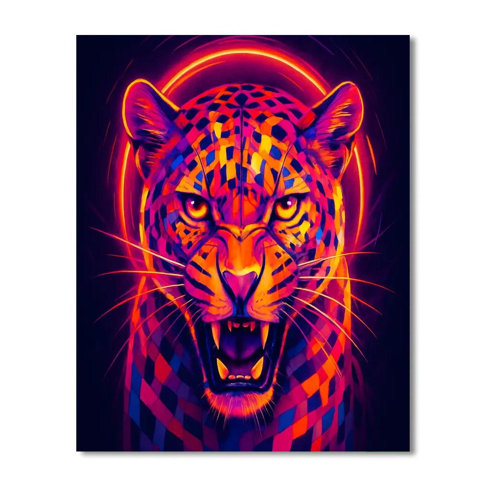 Prismatic Leopard Charge Number painting