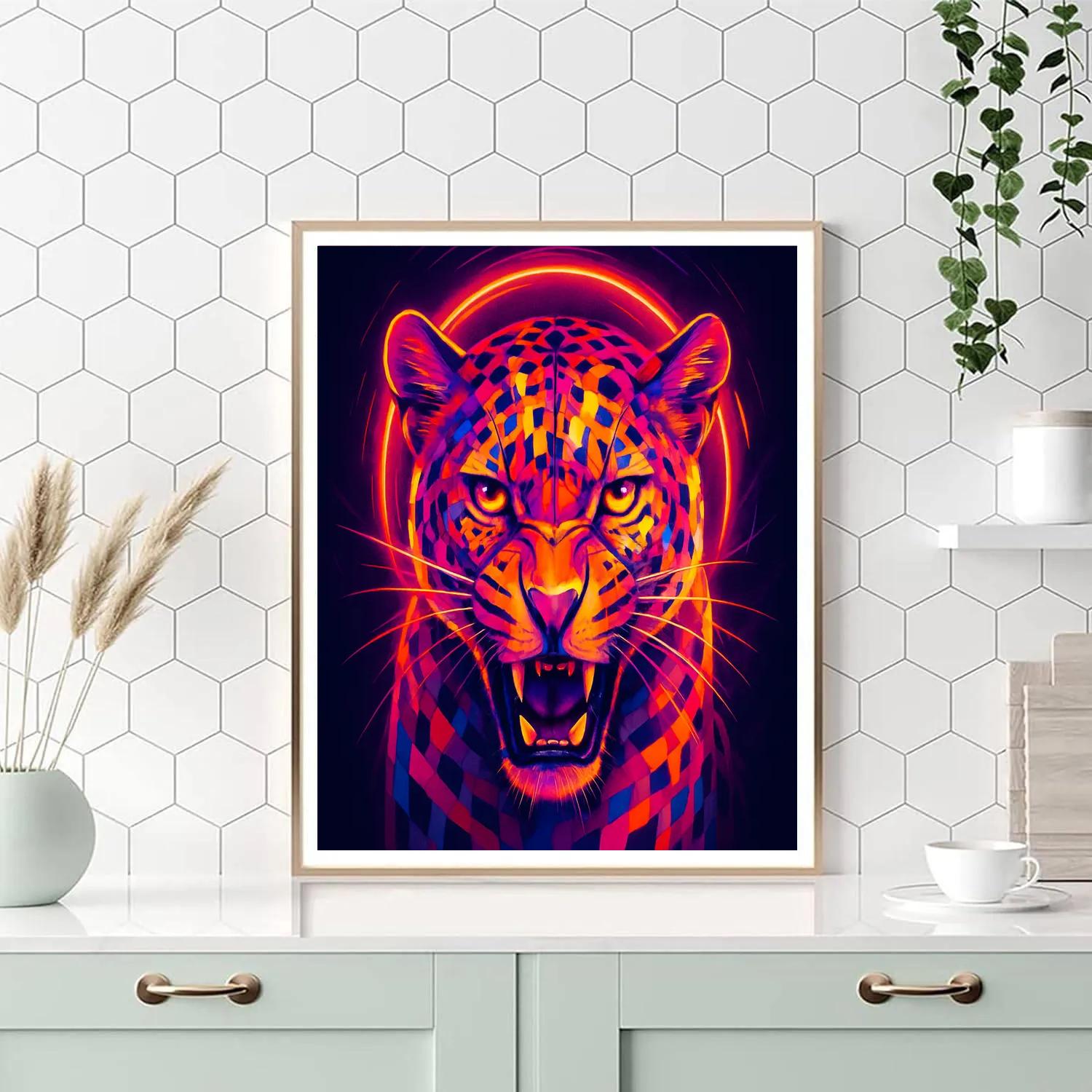 Prismatic Leopard Charge Number painting